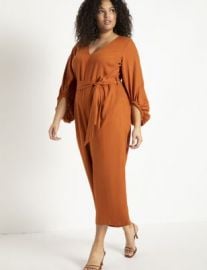 Puff Sleeve Linen Jumpsuit at Eloquii