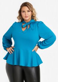 Puff Sleeve Peplum Top by Eloquii at Eloquii