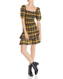 Puff-Sleeve Plaid Smocked Top  Flannel Skirt by Aqua at Bloomingdales