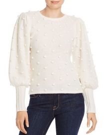 Puff-Sleeve Popcorn Cashmere Sweater at Bloomingdales