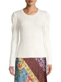 Puff-Sleeve Ribbed Pullover at Saks Off 5th