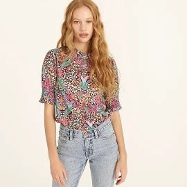 Puff-sleeve top in Liberty® Elm House floral at J. Crew