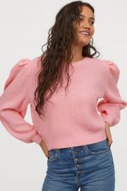 Puff-sleeved Sweater at H&M