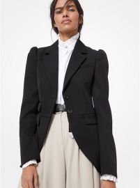 Puffed-Sleeve Gabardine Blazer by Michael Kors at Michael Kors