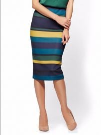 Pull On Pencil Skirt stripe New York Company 7th Avenue at NY&C