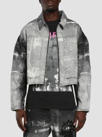 Purple Brand Palm Tree Denim Crop Jacket | Saks Fifth Avenue at Saks Fifth Avenue
