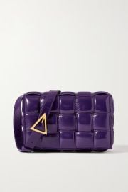 Purple Cassette padded intrecciato patent-leather shoulder bag BOTTEGA VENETA NET-A-PORTER at Net a Porter