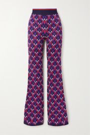 Purple Jacquard-knit straight-leg pants PACO RABANNE NET-A-PORTER at Net a Porter