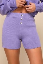 Purple Knit Shorts - Lounge Sweater Shorts - Button-Front Shorts - Lulus at Lulus