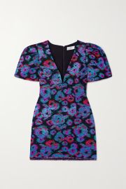 Purple Leila metallic jacquard mini dress REBECCA VALLANCE NET-A-PORTER at Net a Porter