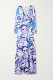 Purple Nolita twist-front printed stretch-crepe maxi dress Lx27AGENCE NET-A-PORTER at Net a Porter