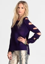 Purple arm cutout sweater from Threadsence at Threadsence