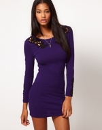 Purple bodycon dress at ASOS at Asos