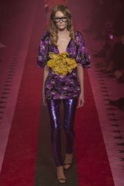 Purple floral dress at Vogue