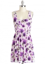 Purple floral dress like Bernadettes at Modcloth