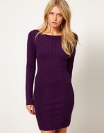 Purple longsleeve dress from ASOS at Asos