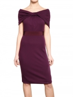 Purple off shoulder dress at Luisaviaroma