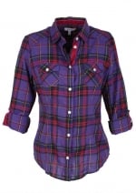 Purple plaid shirt at Delias at Delias