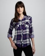 Purple plaid shirt by Rails at Neiman Marcus