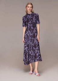 PurpleMulti Woodland Tiger Midi Dress WHISTLES at Whistles