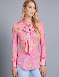 Pussy Bow Chains Blouse at Hawes & Curtis