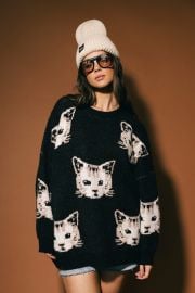 Pussy Cat Power Oversized Knit RESTOCKED Dressed in Lala at Dressed in Lala