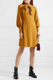 Pussy-bow Stretch-crepe Dress by See By Chloe at Net A Porter