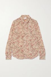 Pussy-bow floral-print silk blouse at Net a Porter