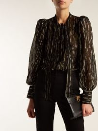 Pussy-bow metallic blouse by Givenchy at Matches