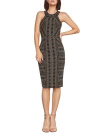 Pyramid-Jacquard Sleeveless Sheath Dress by Bcbgmaxazria at Saks Off 5th