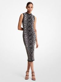 Python Jacquard Sheath Dress Michael Kors at Michael Kors