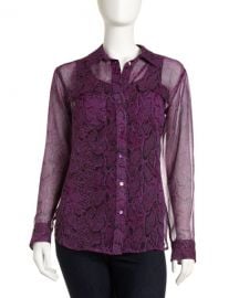 Python-Print Eyelet Blouse by Equipment at Last Call