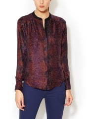 Python Silk Henley Blouse at Gilt