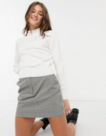 QED London turtleneck pearl embellished sweater in ivory at ASOS