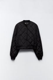 QUILTED CROPPED BOMBER JACKET at Zara