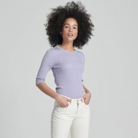 Quarter Sleeve Ribbed Top by Naadam at Naadam