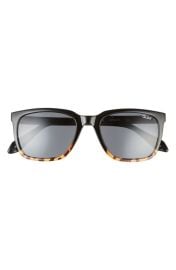 Quay Australia Legacy 55mm Sunglasses in Black/Tort/Smoke  at Nordstrom