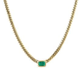 Queen Emerald Cut Emerald Cuban Choker at Logan Hollowell