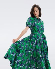 Queena Cotton Poplin Midi Dress Diane von Furstenberg at DvF