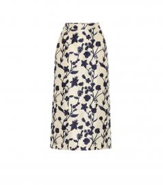 Quercini floral-jacquard midi skirt at Mytheresa