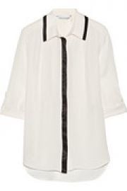 Quiana satin-trimmed silk crepe de chine shirt at The Outnet