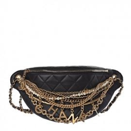 Quilted All About Chains Waist Belt Bag Black by Chanel at Fashionphile