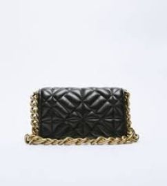 Quilted Bag with Chain at Zara