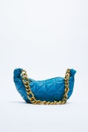 Quilted Leather Bag with Chain at Zara