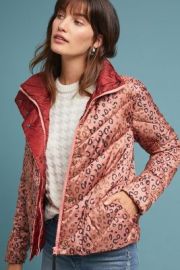 Quilted Leopard Puffer Jacket at Anthropologie