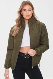 Quilted Zip-Up Jacket at Forever 21