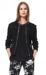 Quilted and Lace Jacquard Jacket at Rebecca Taylor