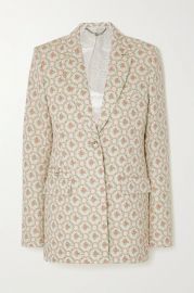 Quilted cotton-blend floral-jacquard blazer at Net a Porter