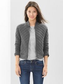 Quilted knit bomber jacket at Gap