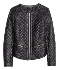 Quilted leather jacket at H&M